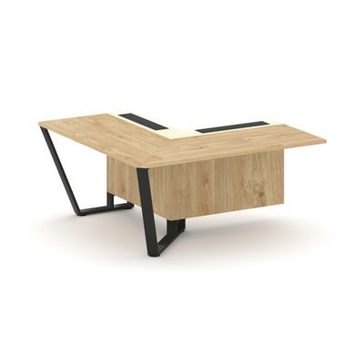 Steel Meet KMK-PR.B.SPZOU-16(L) (Тиквуд светлый/Ваниль/Черный) Завершающий угловой модуль левый