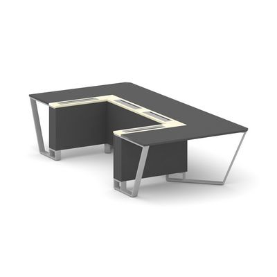 Steel Meet KM-PR.B.SP-07P (Антрацит/Ваниль/Серый) Стол переговорный П-образный