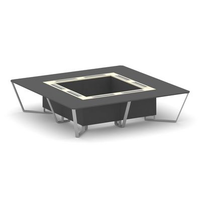 Steel Meet KM-PR.B.SP-16K (Антрацит/Ваниль/Серый) Стол переговорный квадратный