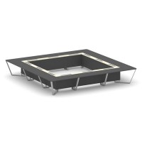 Steel Meet KM-PR.B.SP-24K (Антрацит/Ваниль/Серый) Стол переговорный квадратный