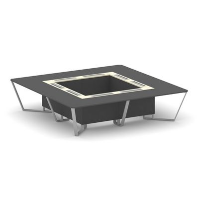 Steel Meet KMK-PR.B.SP-16K (Антрацит/Ваниль/Серый) Стол переговорный квадратный