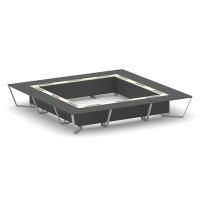 Steel Meet KMK-PR.B.SP-24K (Антрацит/Ваниль/Серый) Стол переговорный квадратный