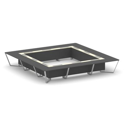 Steel Meet KMK-PR.B.SP-24K (Антрацит/Ваниль/Серый) Стол переговорный квадратный