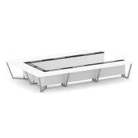 Steel Meet KM-PR.B.SP-15P (Белый бриллиант/Графит/Серый) Стол переговорный П-образный