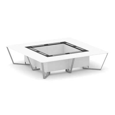 Steel Meet KM-PR.B.SP-16K (Белый бриллиант/Графит/Серый) Стол переговорный квадратный