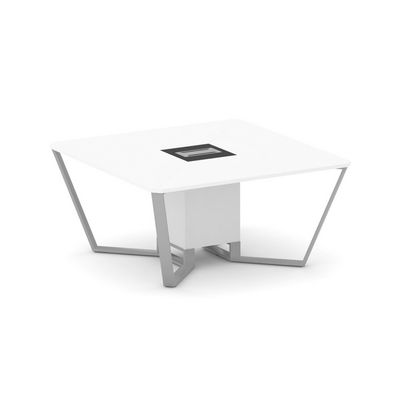 Steel Meet KMK-PR.B.SP-08 (Белый бриллиант/Графит/Серый) Стол переговорный квадратный