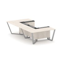 Steel Meet KM-PR.B.SP-07P (Денвер светлый/Графит/Серый) Стол переговорный П-образный