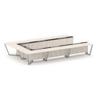 Steel Meet KM-PR.B.SP-15P (Денвер светлый/Графит/Серый) Стол переговорный П-образный