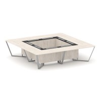 Steel Meet KM-PR.B.SP-16K (Денвер светлый/Графит/Серый) Стол переговорный квадратный