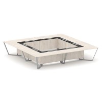 Steel Meet KM-PR.B.SP-20K2 (Денвер светлый/Графит/Серый) Стол переговорный квадратный