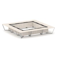 Steel Meet KM-PR.B.SP-24K (Денвер светлый/Графит/Серый) Стол переговорный квадратный