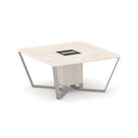 Steel Meet KMK-PR.B.SP-08 (Денвер светлый/Графит/Серый) Стол переговорный квадратный