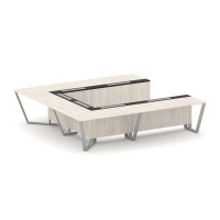 Steel Meet KMK-PR.B.SP-11P (Денвер светлый/Графит/Серый) Стол переговорный П-образный