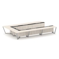 Steel Meet KMK-PR.B.SP-15P (Денвер светлый/Графит/Серый) Стол переговорный П-образный