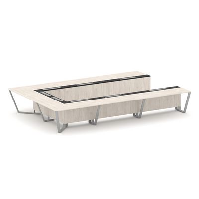 Steel Meet KMK-PR.B.SP-15P (Денвер светлый/Графит/Серый) Стол переговорный П-образный