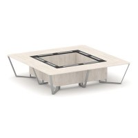 Steel Meet KMK-PR.B.SP-16K (Денвер светлый/Графит/Серый) Стол переговорный квадратный