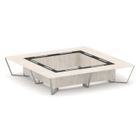 Steel Meet KMK-PR.B.SP-20K2 (Денвер светлый/Графит/Серый) Стол переговорный квадратный