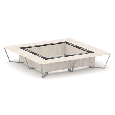 Steel Meet KMK-PR.B.SP-20K2 (Денвер светлый/Графит/Серый) Стол переговорный квадратный