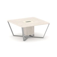 Steel Meet KMK-PR.B.SP-08 (Денвер светлый/Ваниль/Серый) Стол переговорный квадратный