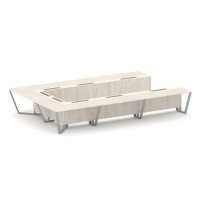 Steel Meet KMK-PR.B.SP-15P (Денвер светлый/Ваниль/Серый) Стол переговорный П-образный