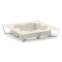 Steel Meet KMK-PR.B.SP-20K2 (Денвер светлый/Ваниль/Серый) Стол переговорный квадратный