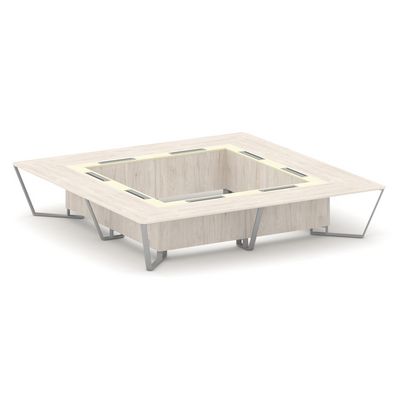 Steel Meet KMK-PR.B.SP-20K2 (Денвер светлый/Ваниль/Серый) Стол переговорный квадратный