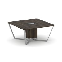 Steel Meet KM-PR.B.SP-08 (Дуб мали/Графит/Серый) Стол переговорный квадратный