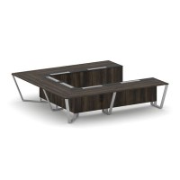 Steel Meet KM-PR.B.SP-11P (Дуб мали/Графит/Серый) Стол переговорный П-образный