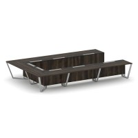 Steel Meet KM-PR.B.SP-15P (Дуб мали/Графит/Серый) Стол переговорный П-образный