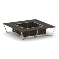 Steel Meet KM-PR.B.SP-16K (Дуб мали/Графит/Серый) Стол переговорный квадратный