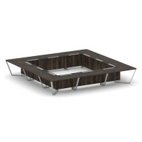 Steel Meet KM-PR.B.SP-24K (Дуб мали/Графит/Серый) Стол переговорный квадратный