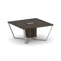 Steel Meet KMK-PR.B.SP-08 (Дуб мали/Графит/Серый) Стол переговорный квадратный