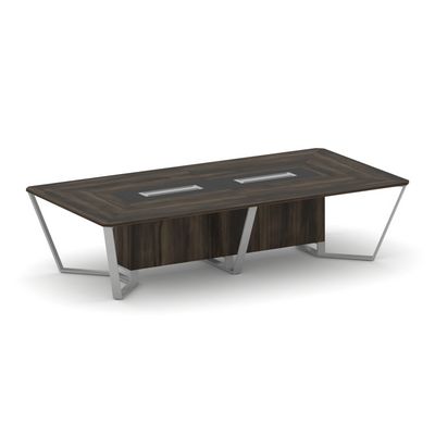 Steel Meet KMK-PR.B.SP-12 (Дуб мали/Графит/Серый) Стол переговорный прямоугольный