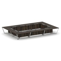 Steel Meet KMK-PR.B.SP-26K2 (Дуб мали/Графит/Серый) Стол переговорный прямоугольный