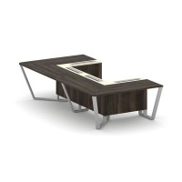 Steel Meet KM-PR.B.SP-07P (Дуб мали/Ваниль/Серый) Стол переговорный П-образный