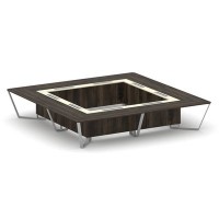 Steel Meet KM-PR.B.SP-20K2 (Дуб мали/Ваниль/Серый) Стол переговорный квадратный