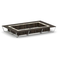 Steel Meet KM-PR.B.SP-26K2 (Дуб мали/Ваниль/Серый) Стол переговорный прямоугольный