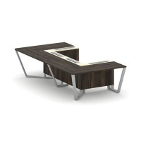 Steel Meet KMK-PR.B.SP-07P (Дуб мали/Ваниль/Серый) Стол переговорный П-образный