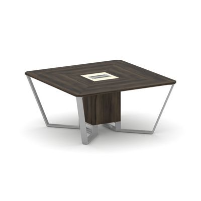 Steel Meet KMK-PR.B.SP-08 (Дуб мали/Ваниль/Серый) Стол переговорный квадратный