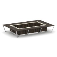 Steel Meet KMK-PR.B.SP-20K (Дуб мали/Ваниль/Серый) Стол переговорный прямоугольный