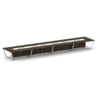 Steel Meet KMK-PR.B.SP-24 (Дуб мали/Ваниль/Серый) Стол переговорный прямоугольный