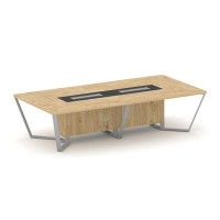 Steel Meet KM-PR.B.SP-12 (Тиквуд светлый/Графит/Серый) Стол переговорный прямоугольный