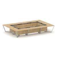 Steel Meet KM-PR.B.SP-20K (Тиквуд светлый/Графит/Серый) Стол переговорный прямоугольный