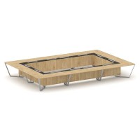 Steel Meet KM-PR.B.SP-26K2 (Тиквуд светлый/Графит/Серый) Стол переговорный прямоугольный