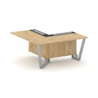 Steel Meet KM-PR.B.SPPOU-16(L) (Тиквуд светлый/Графит/Серый) Проходной угловой модуль левый