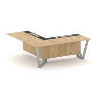 Steel Meet KM-PR.B.SPPOU-20(L) (Тиквуд светлый/Графит/Серый) Проходной угловой модуль левый