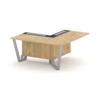 Steel Meet KMK-PR.B.SPPOU-16(R) (Тиквуд светлый/Графит/Серый) Проходной угловой модуль правый