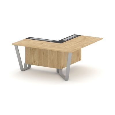 Steel Meet KMK-PR.B.SPPOU-16(R) (Тиквуд светлый/Графит/Серый) Проходной угловой модуль правый