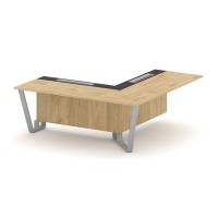 Steel Meet KMK-PR.B.SPPOU-20(R) (Тиквуд светлый/Графит/Серый) Проходной угловой модуль правый