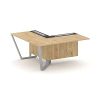 Steel Meet KMK-PR.B.SPZOU-16(L) (Тиквуд светлый/Графит/Серый) Завершающий угловой модуль левый